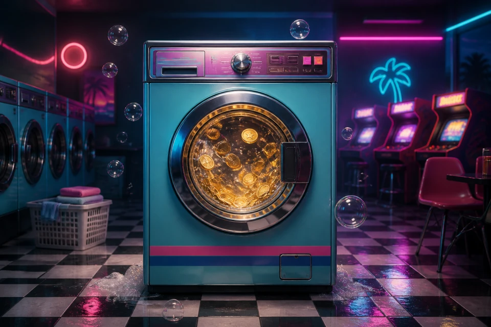 Spin Cycle 1986 cinematic game cover
