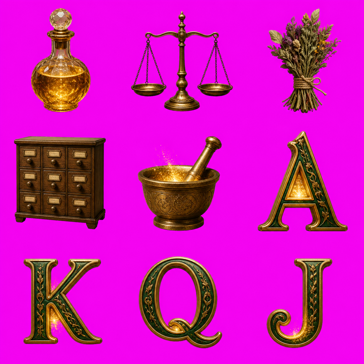 The Golden Apothecary original symbol sheet