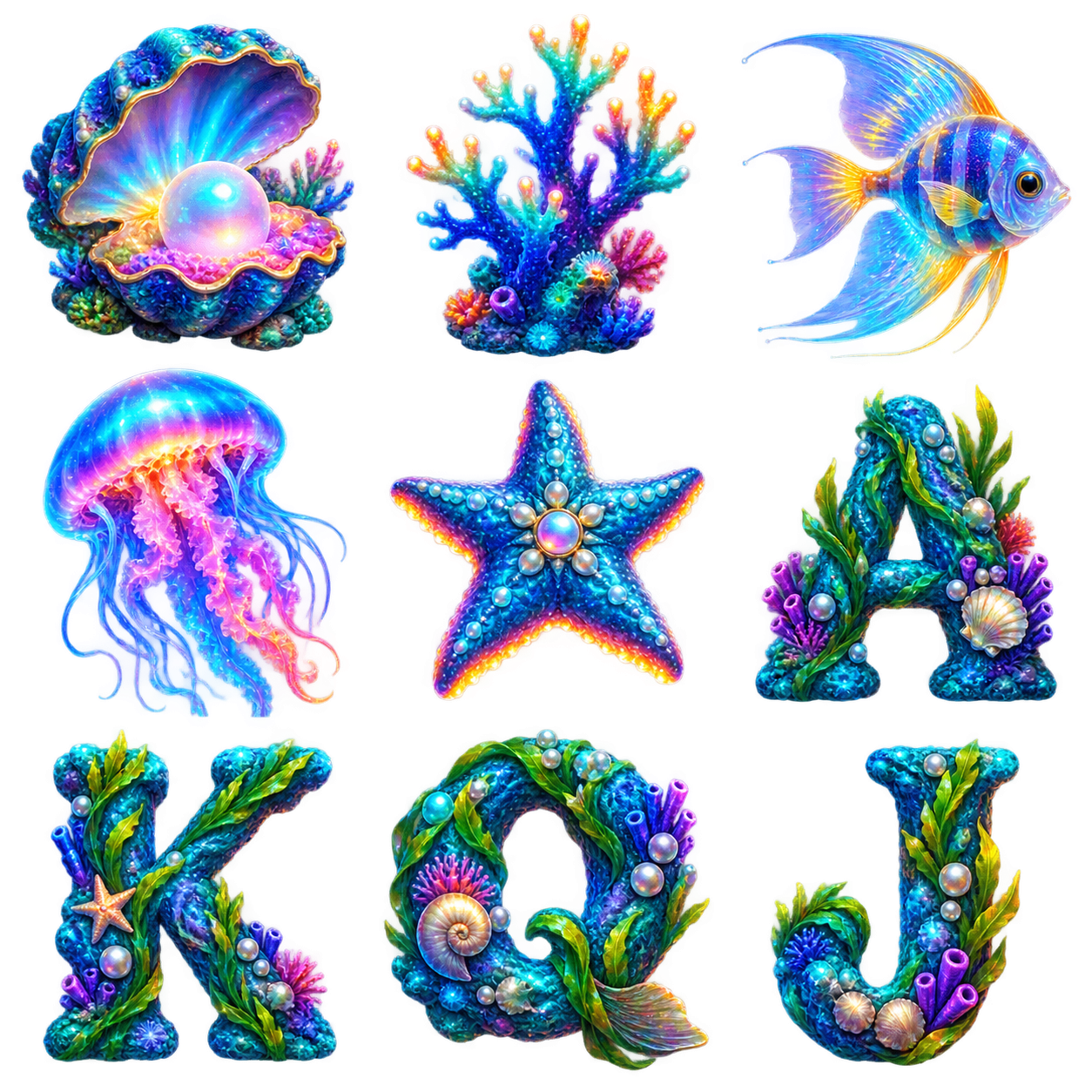 Neon Abyss Reef original symbol sheet